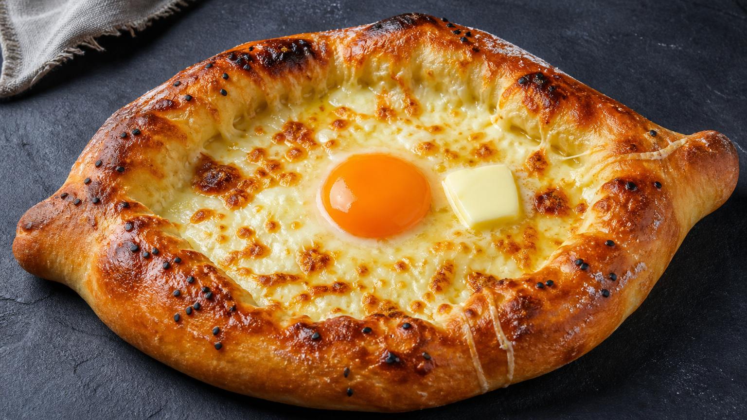 Khachapuri Adscharuli: georgisches Käsebrot